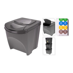 Sistema de 3 cubos x25 l reciclaje apilables 392x293x456mm