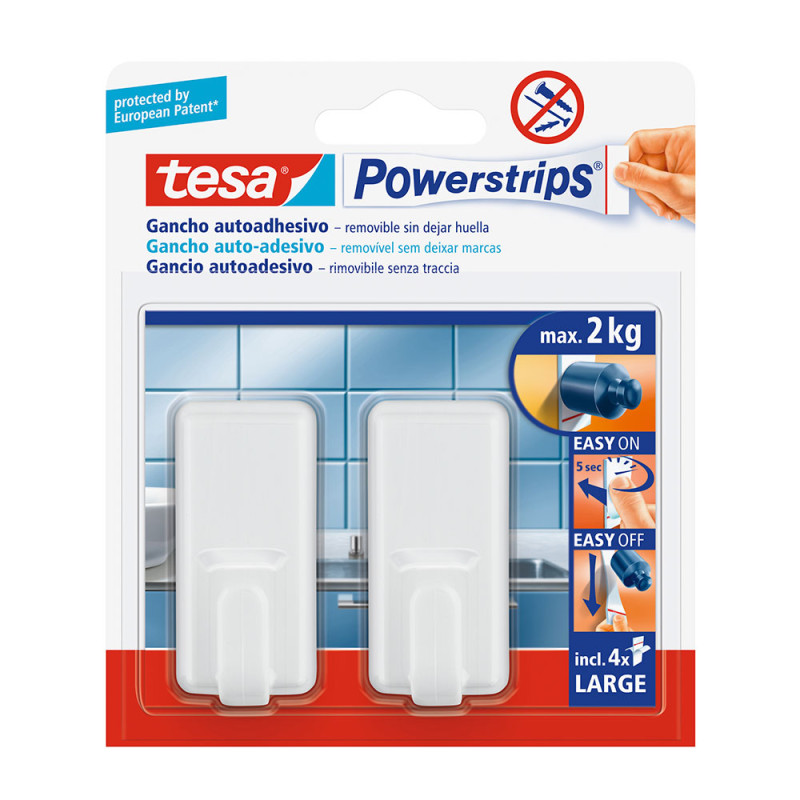 Tesa powerstrips hasta 2kg classic blanco 58010