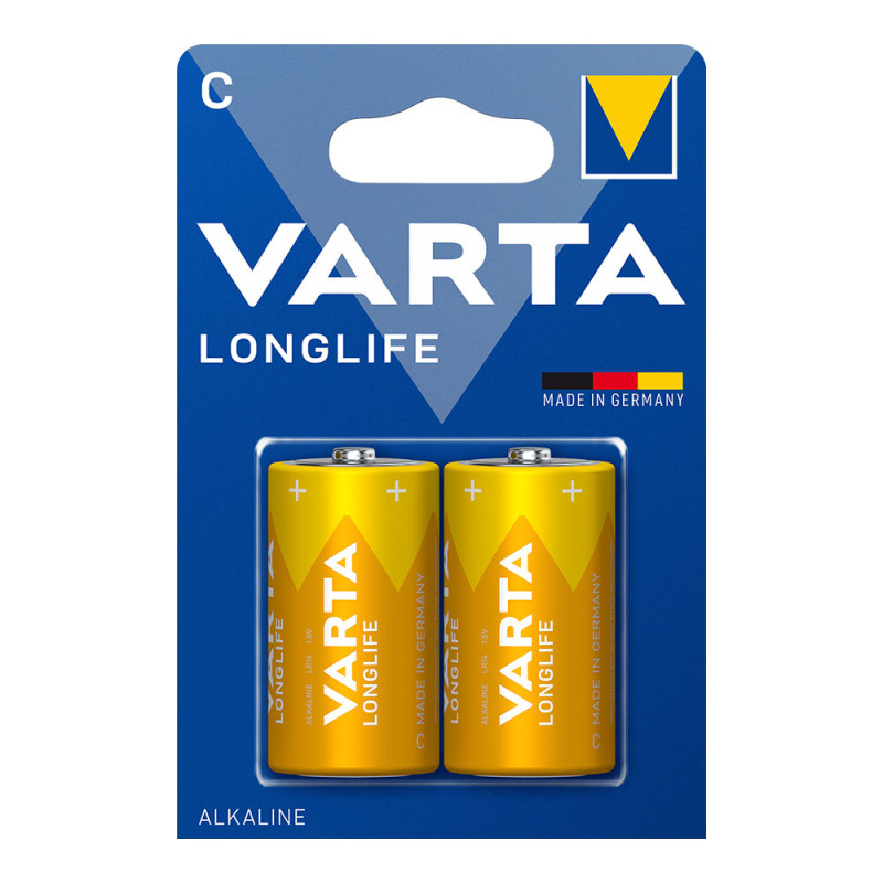 Pila alkalina varta c - lr14 longlife (blister 2 unid.) ø26,2x50mm