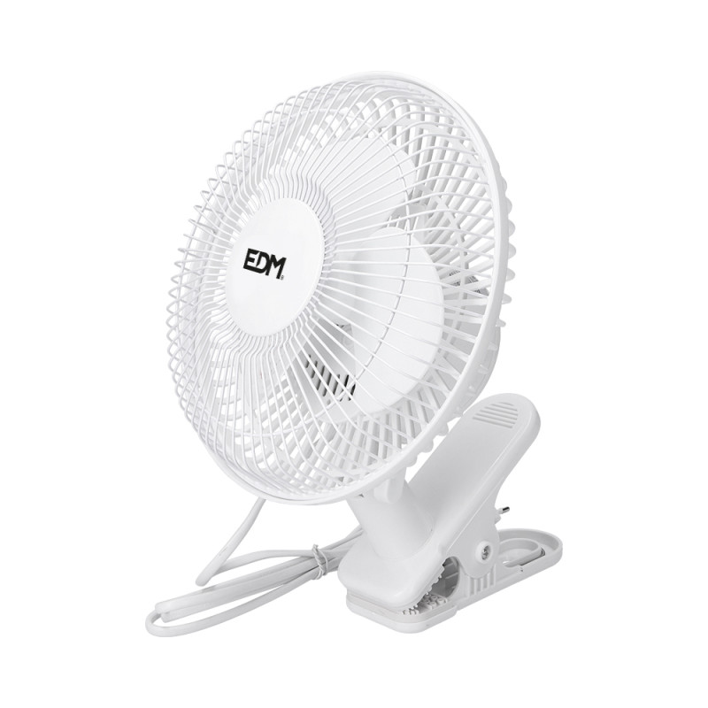 Ventilador de pinza. color blanco. potencia: 15w aspas: ø15cm 28cm edm