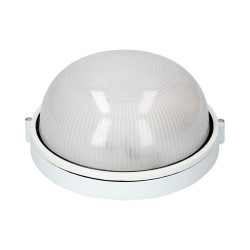 Aplique de aluminio ip54 redondo. color blanco 1xe27 100w ø23,8x11cm modelo cambrils edm