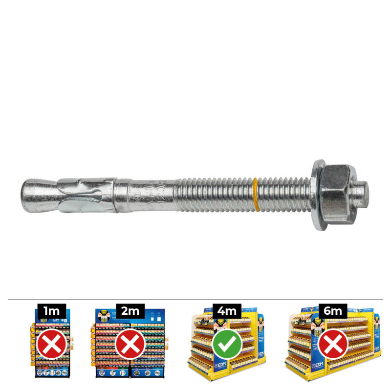 Caja 50 unid. anclaje homologado ce bap ø10x60mm/10 zincado celo