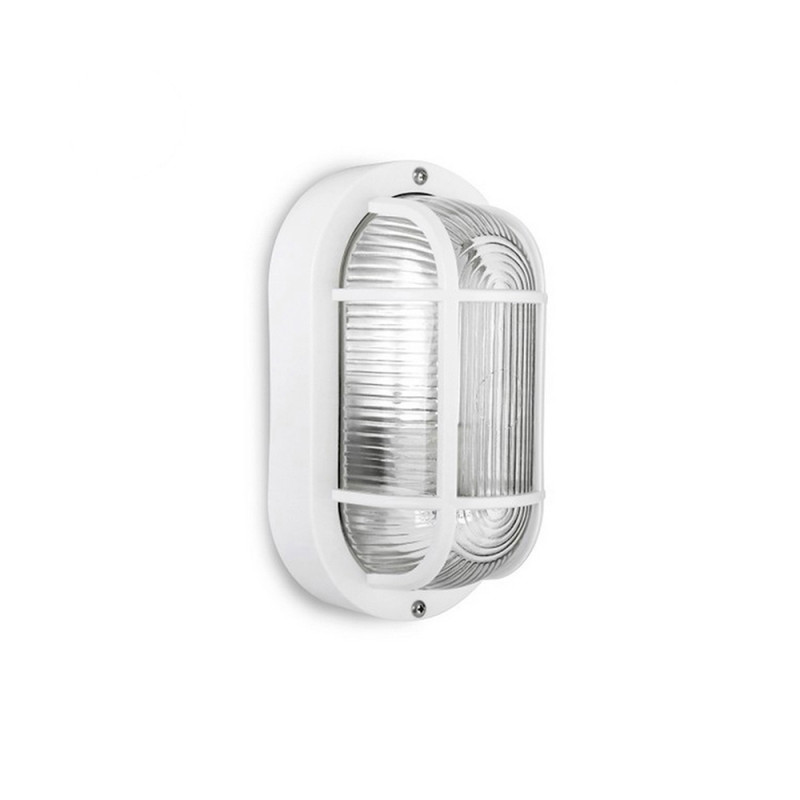 Aplique oval ip54 color blanco 1xe27 40w 11,4x20,2x10cm modelo tarragona. edm