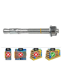 Caja 40 unid. anclaje homologado ce bap ø8x115mm/50 zincado celo