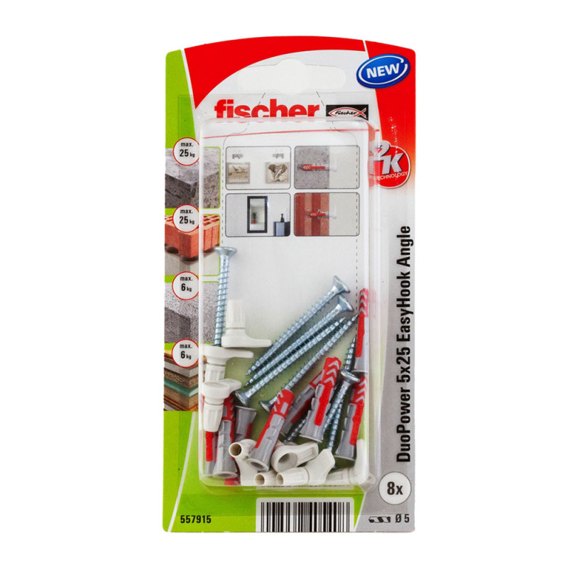 Blister 6 alcayatas duopower easyhook ø6x30mm 557915 fischer