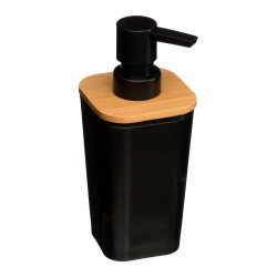 Dispensador de jabon baño bambu-negro colección 'natureo'