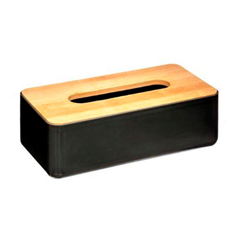 Caja de pañuelos de baño bambu-negro colección 'baltik'