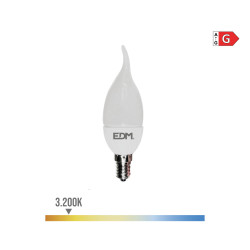 Bombilla vela bohemia led e14 5w 400lm 3200k luz calida ø3,8x12,5cm edm