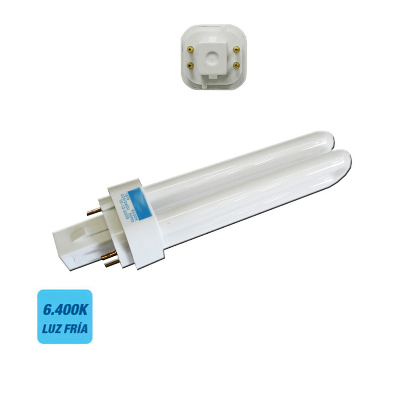 Bombilla bajo consumo pld-4 26w 4 pins g24q-3 6400k luz fria 16,9cm edm