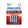 Pila alkalina philips aaa - lr03 1,5v (blister 4 unid.) ø10,5x44,5mm