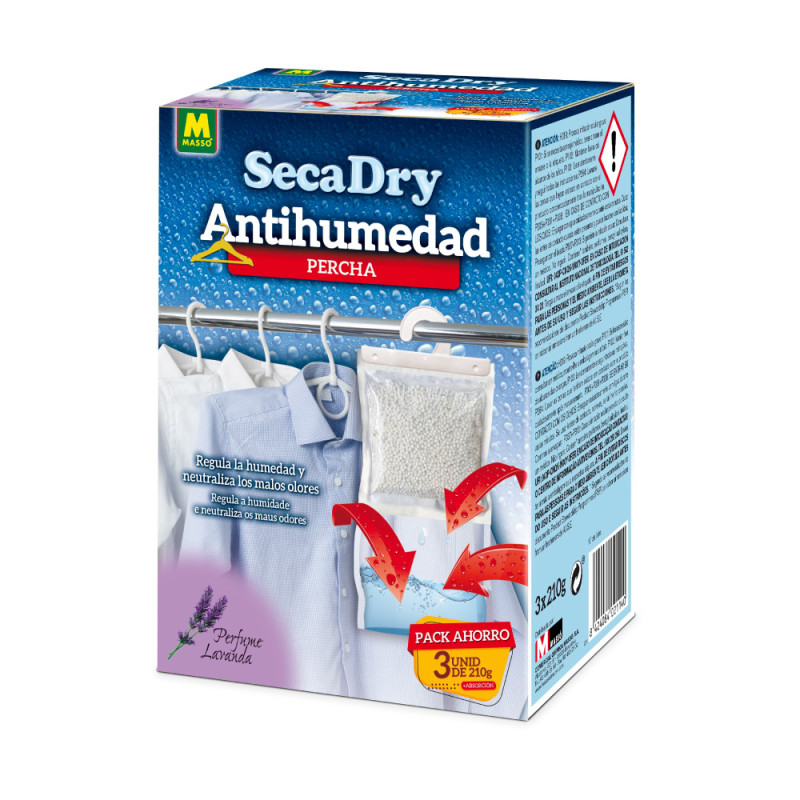 Secadry pack 3 perchas antihumedad 3x120g 231646 massó