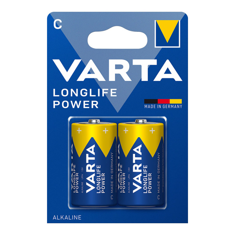 Pila varta alkalina longlife power c - lr14 (blister 2 unid.) ø26,2x50mm