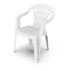 Silla apilable. respaldo bajo color: blanco 56x54x80cm modelo: lyra progarden