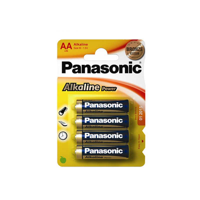 Pila alkalina panasonic bronze aa - lr06 1,5v (blister 4 unid.) ø14,5x50,5mm