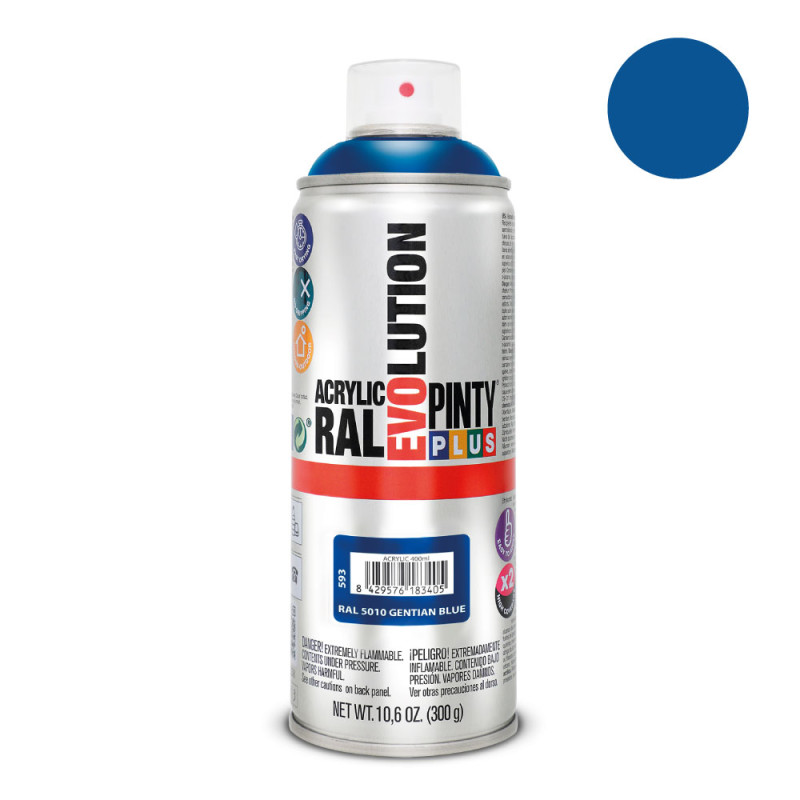 Pintura en spray pintyplus evolution 520cc ral 5010 azul genziana