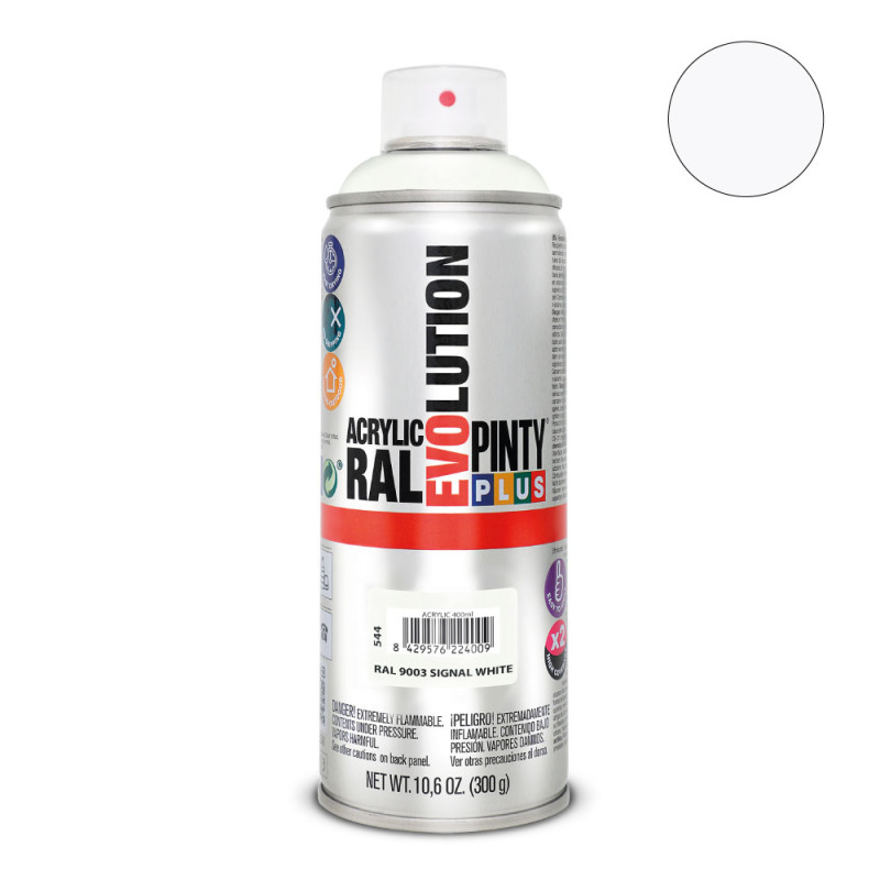 Pintura en spray pintyplus evolution 520cc ral 9003 blanco señales