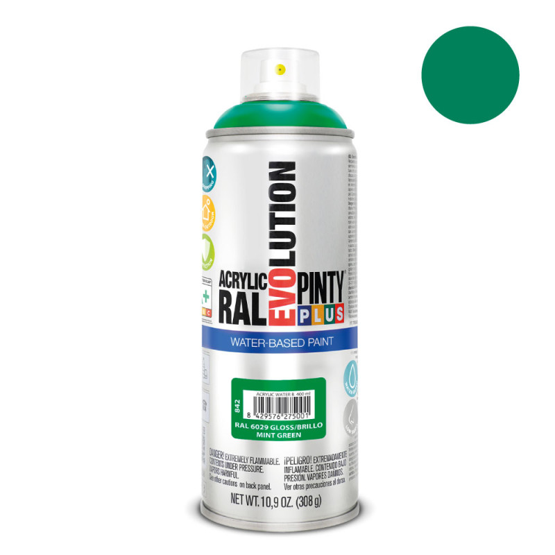 Pintura en spray pintyplus evolution water-based 520cc ral 6029 verde menta