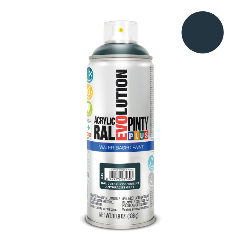 Pintura en spray pintyplus evolution water-based 520cc ral 7016 gris antracita