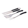 Conjunto de 3 utensilios para barbacoa pvc/acero inoxidable color negro edm