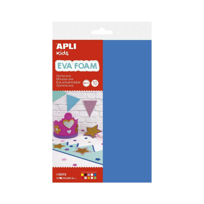 Pack de goma eva multicolor a4 10 hojas apli kids