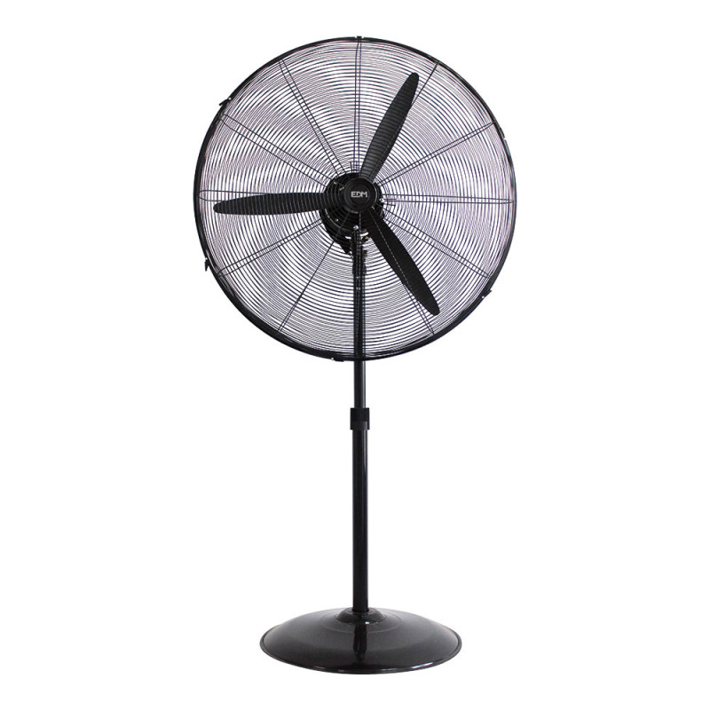 Ventilador de pie industrial, oscilante. con base circular. color negro. potencia: 180w aspas: ø60cm. altura regulable 117-1 ...