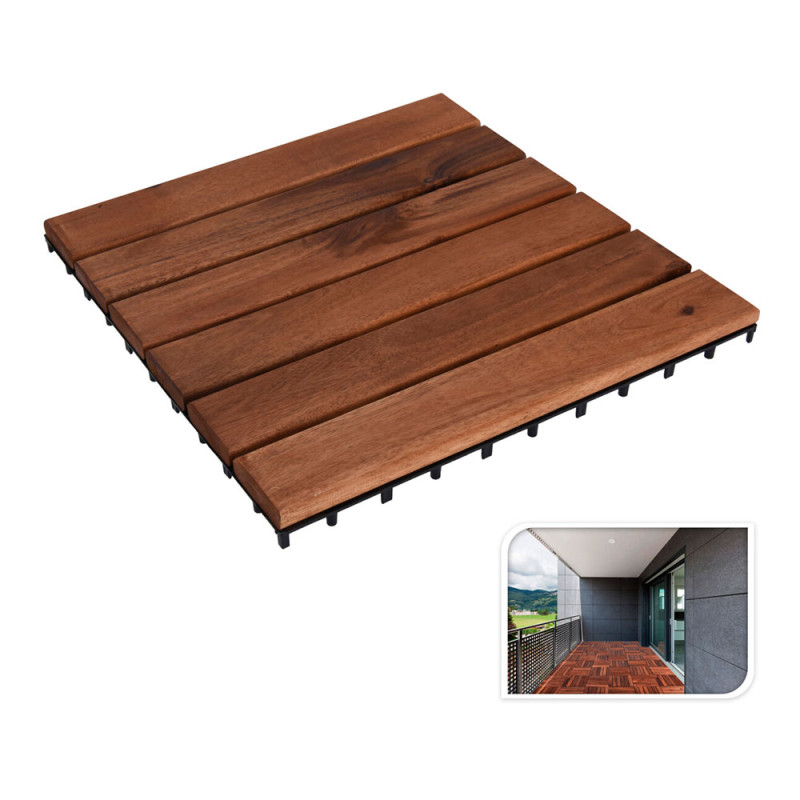 Kit de 9 baldosas acacia 30x30cm para terraza