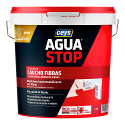 Aguastop caucho fibras rojo 20kg 903305 ceys