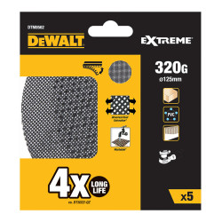 Pack 5 lijas de malla ø125mm grano: 320 para lijadoras rotoorbitales dtm8562-qz dewalt