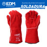 Guante para soldadores piel serraje cosido hilo kevlar talla 10 edm