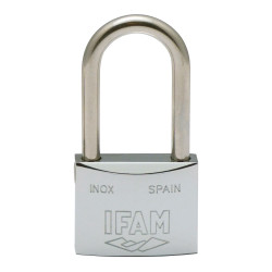 Candado inoxidable 30al 30mm con 2 llaves. arco largo. ifam