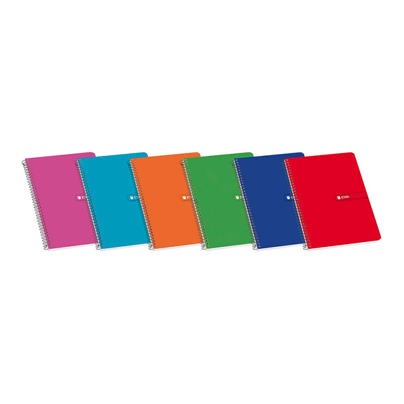 Cuaderno de tapa blanda enri espiral din a5 cuadriculado colores surtidos