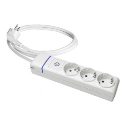 Base múltiple 3 tomas t/tl + interruptor luminoso. 1.5m de cable 8013pil solera