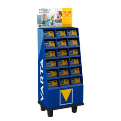 Expositor promocional 102 blisters 10+10 pilas (aa+aaa) longlife power varta