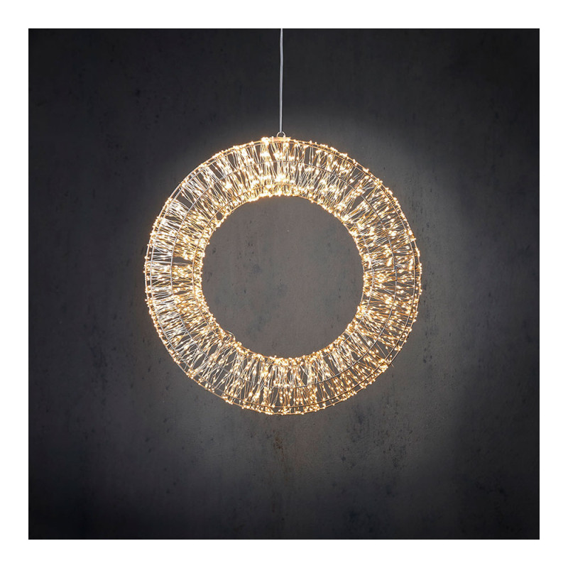 Corona de leds decorativa blanco cálido ø60cm