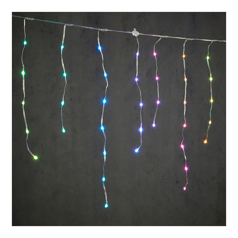 Cortina led efecto carámbano multicolor 300x70cm