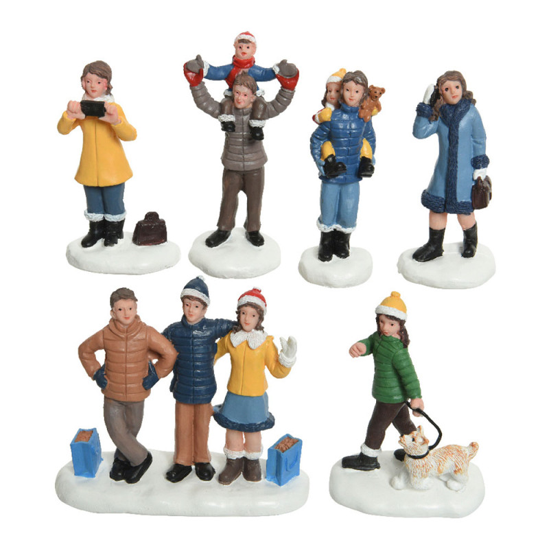 Blister 6 figuras de navidad de poliresina