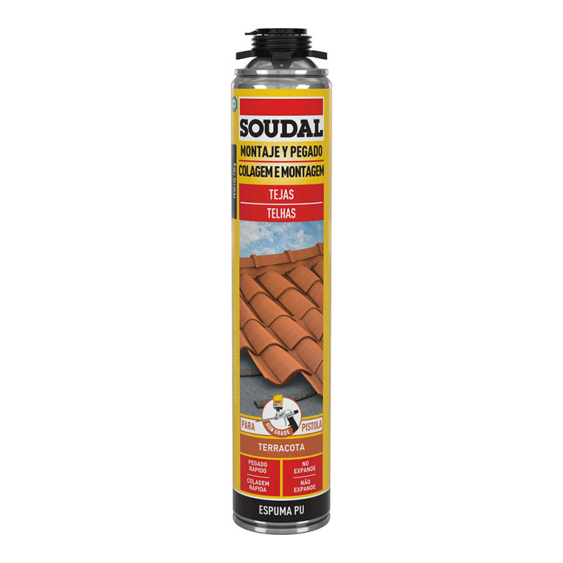 Espuma para teja pistola roja 750ml soudal