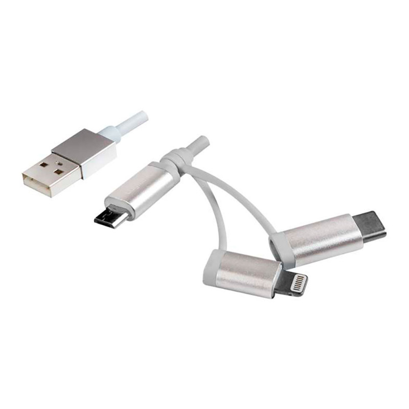 Multi cable 1m usb 2.0 a a usb c + micro b + lightning l logilink