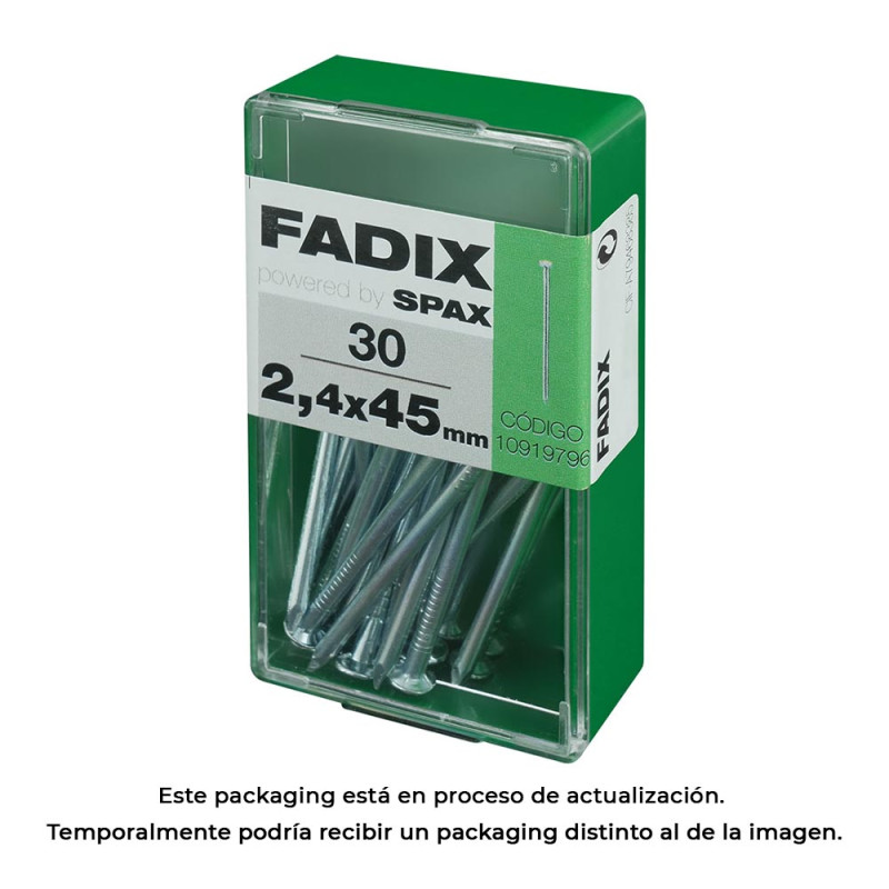 Caja s 30 unid. clavo cp acero 2,4x45mm fadix