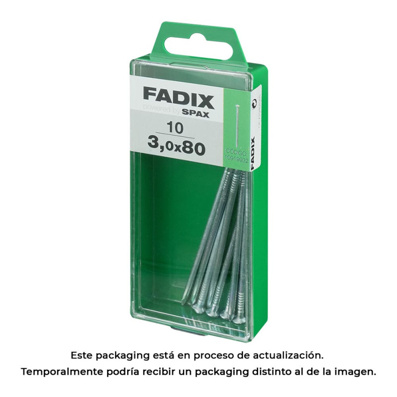 Caja m 10 unid. clavo cp acero 3,0x80mm fadix