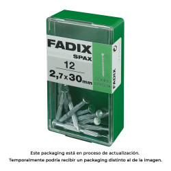 Caja s 12 unid. clavo cp estriado acero 2,7x30mm fadix