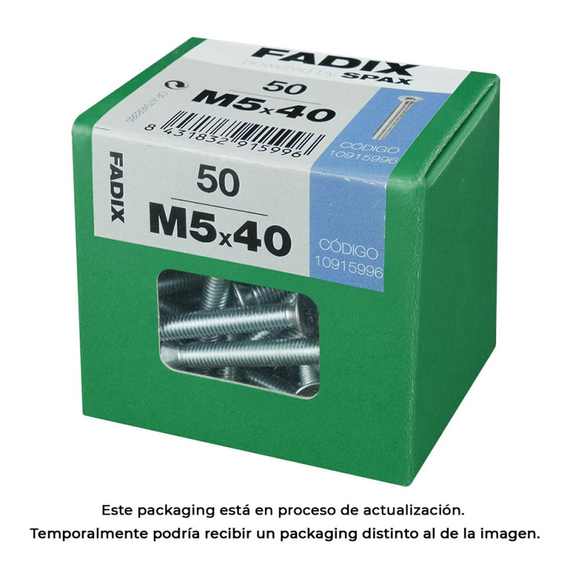 Caja l 50 unid. tornillo metrica cp m 5x40mm fadix