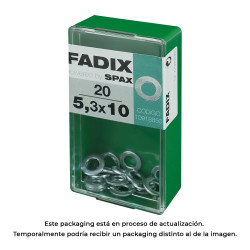 Caja s 20 unid. arandela plana cinc 5,3x10mm fadix