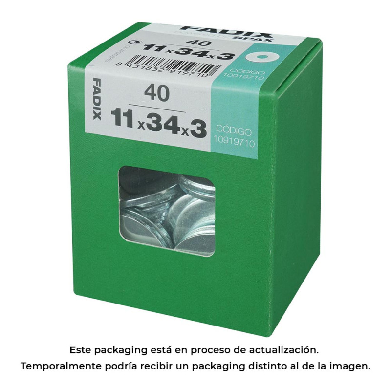 Caja l 40 unid. arandela ancha cinc 11,0x34x3mm fadix