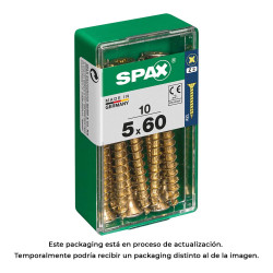 Caja 10 uds. tornillo madera spax cab. plana yellox 5,0x60mm spax