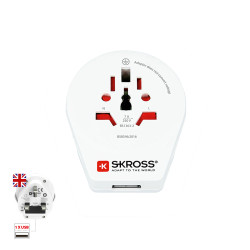 Adaptador mundial a reino unido con usb skross 1500267