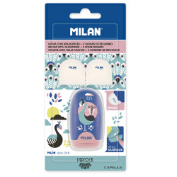 Blíster afilaborra capsule peacock + 2 gomas de recambio milan colores / modelos surtidos