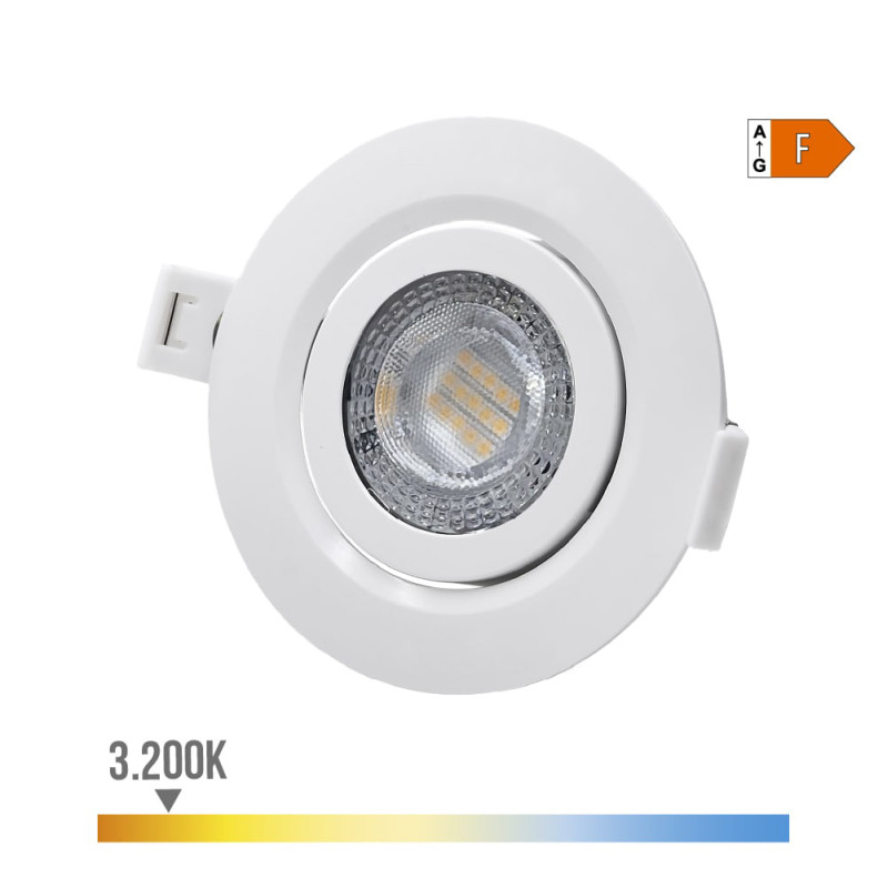 Downlight led empotrable 9w 806lm ra80 3200k redondo color blanco ø9cm edm