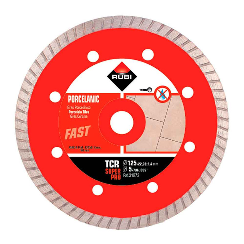 Disco de diamante tcr ø125mm superpro r31973 rubi