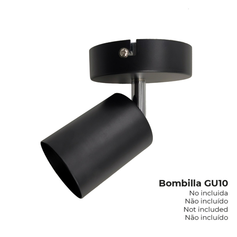 Foco negro 1 elemento gu10 edm